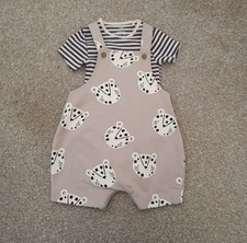 New Without Tags Baby Boys Next Short Dungarees Set Age 3-6 Months