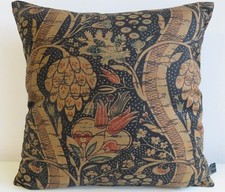 Liberty Arts Mildenhall Black Gold Cotton & Black Velvet Fabric Cushion Cover 