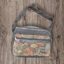 Vintage Aristocrat floral tapestry  handbag bag with strap pockets black  1980’s