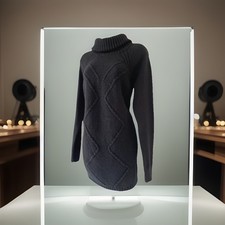 KAREN MILLEN BLACK 100% WOOL LONG JUMPER SIZE  L  ( UK 14) US 10 (EUR 42)