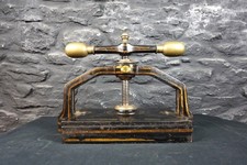 Antique Victorian Cast Iron Book Press with Brass Handles & Lion Mark