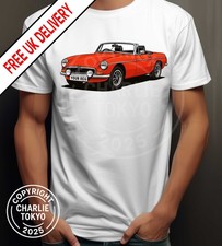 MGB Roadster T SHIRT Classic Car Personalise Plate & Colour Roof Down