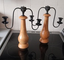 Pair Of Solid Wood And Wrought