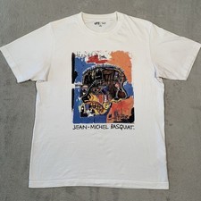Jean Michel Basquiat T Shirt Mens Medium Untitled Skull Art Painting Uniqlo Arty
