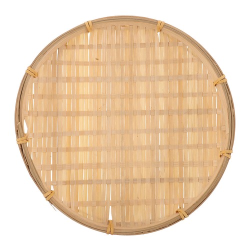 Bamboo woven flat tray round - ,