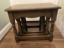 Jaycee Solid Oak Nest of 3 Tables – Vintage / Old Charm Style (c.1970s)