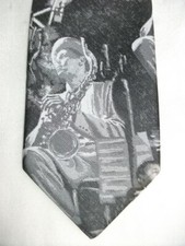 jazz music pattern tie saxophone trumpet double bass music made in france vgc