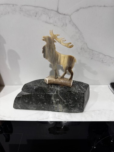 Hand carved antler stag - hand-carved,
