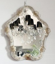 Nice Antique Murano Venetian Glass Large Mirror Made In Italy