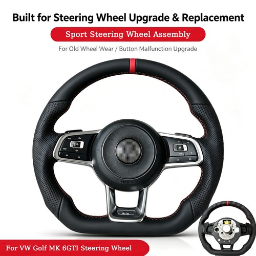 Leather steering wheel - leather, vw