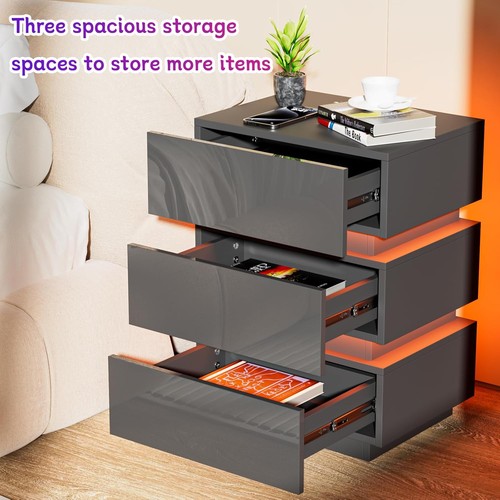 Led bedside table drawers - 3,