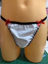 Sissy pvc  white noisy tanga