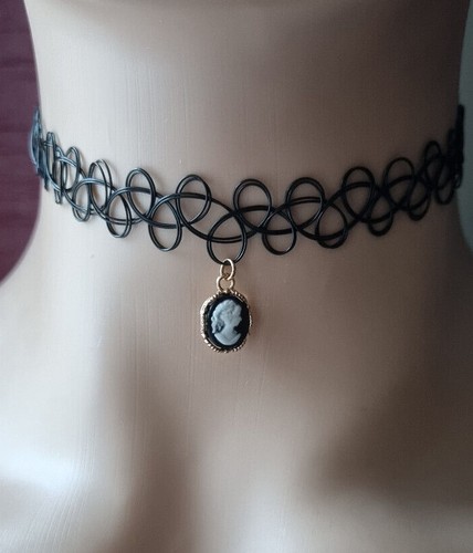 Tattoo choker stretch black - tattoo,