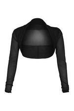 Womens Mesh Shrug Black