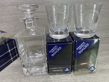 Edinburgh Crystal Etched  gloucester cathedral Mini Decanter shot glasses boxed