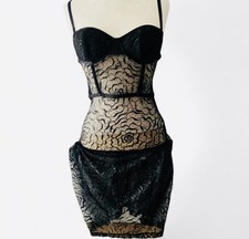 Black lace corset - black,