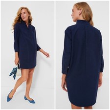 Pomander Place French Navy Polly Shirt Dress Tunic Size M