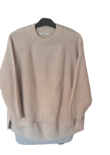 Women beige crew - crew, neck