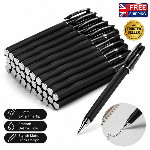 Black gel pens - 10,