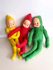 Vintage Kitsch Felt Elf Dolls