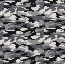 Cotton Fabric - Grey Arctic Camo - Camouflage Craft Fabric Material Metre