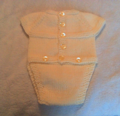 Hand knitted baby romper - , prem