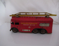 JOUSTRA VINTAGE TINPLATE CLOCKWORK FIRE VEHICLE - MADE IN FRANCE