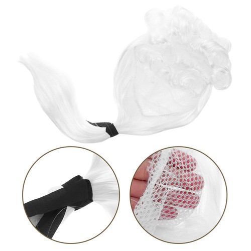 White lawyer wig elderly judge - white,
