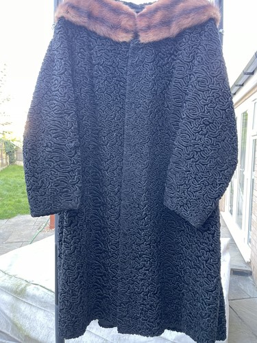 Vintage black astrakhan - black, coat