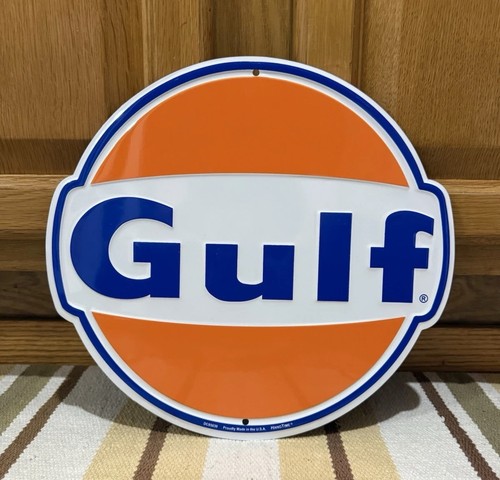 Gulf gasoline metal sign - gulf,