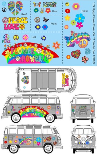 Water decals for vw samba - 1/24,