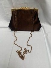 Farfalla brown satin clutch