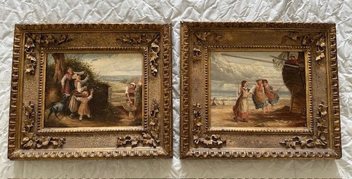 Pair c20th ornate framed - c20th,