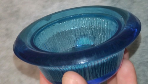 Vintage blue glass bowl - vintage, bark