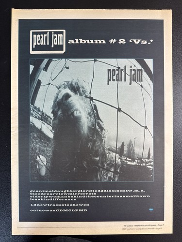 Pearl jam 15x11 1993 - pearl,