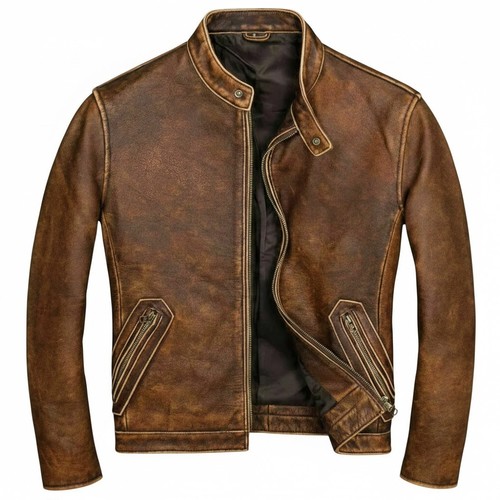 Men biker brown vintage - men's,