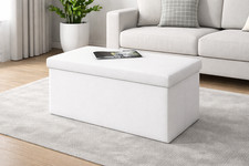 Faux Leather Ottoman Storage