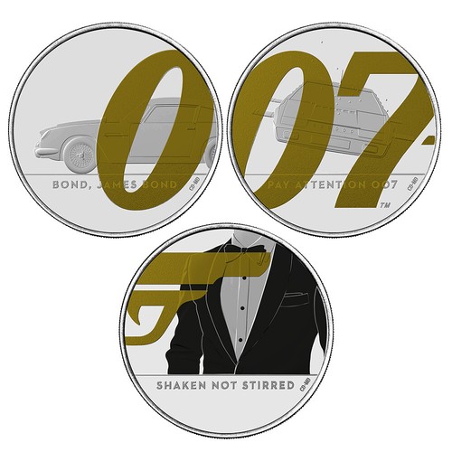 James bond coin - £5, coloured