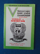 Hunslet v Swinton Rugby League Programme 19/4/81