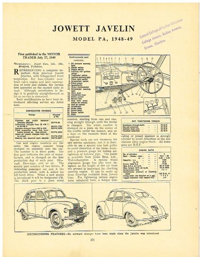 Jowett javelin saloon - jowett,