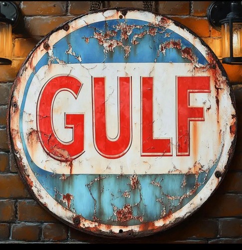 Gulf metal sign 20 - 20, cm