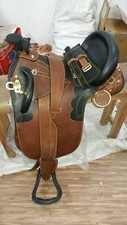 Australian Stock Horse saddle full black & brown leather with full accessories