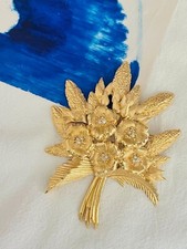 Christian Dior Vintage 1980 Massive Blossom Crystals Flower Leaf Bouquet, Brooch