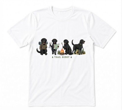 Black lab camping - black,