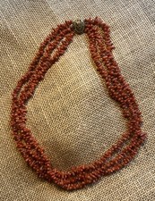 Vintage Red Coral Three Row