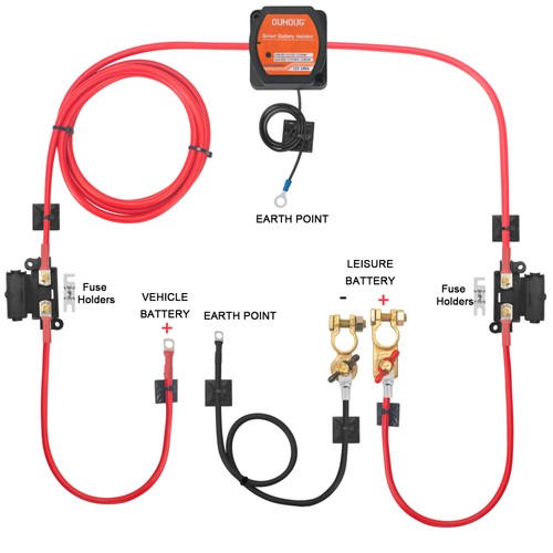 Split charge kit 12v 140amp - 7m,