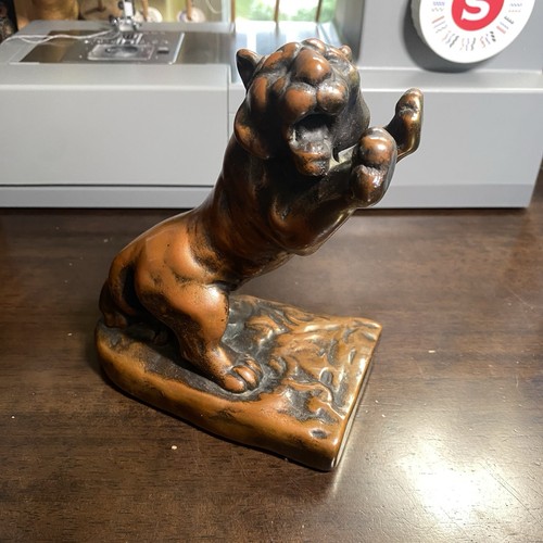 Vintage antique bronze roaring - vintage,