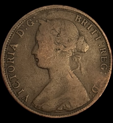 1861 queen victoria half penny - 1861,