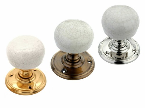 Door knobs pair porcelain - knobs,