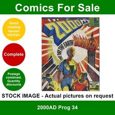 2000AD prog #34 comic - VG/VG+ - 1st law giver scan - 15 Oct 1977